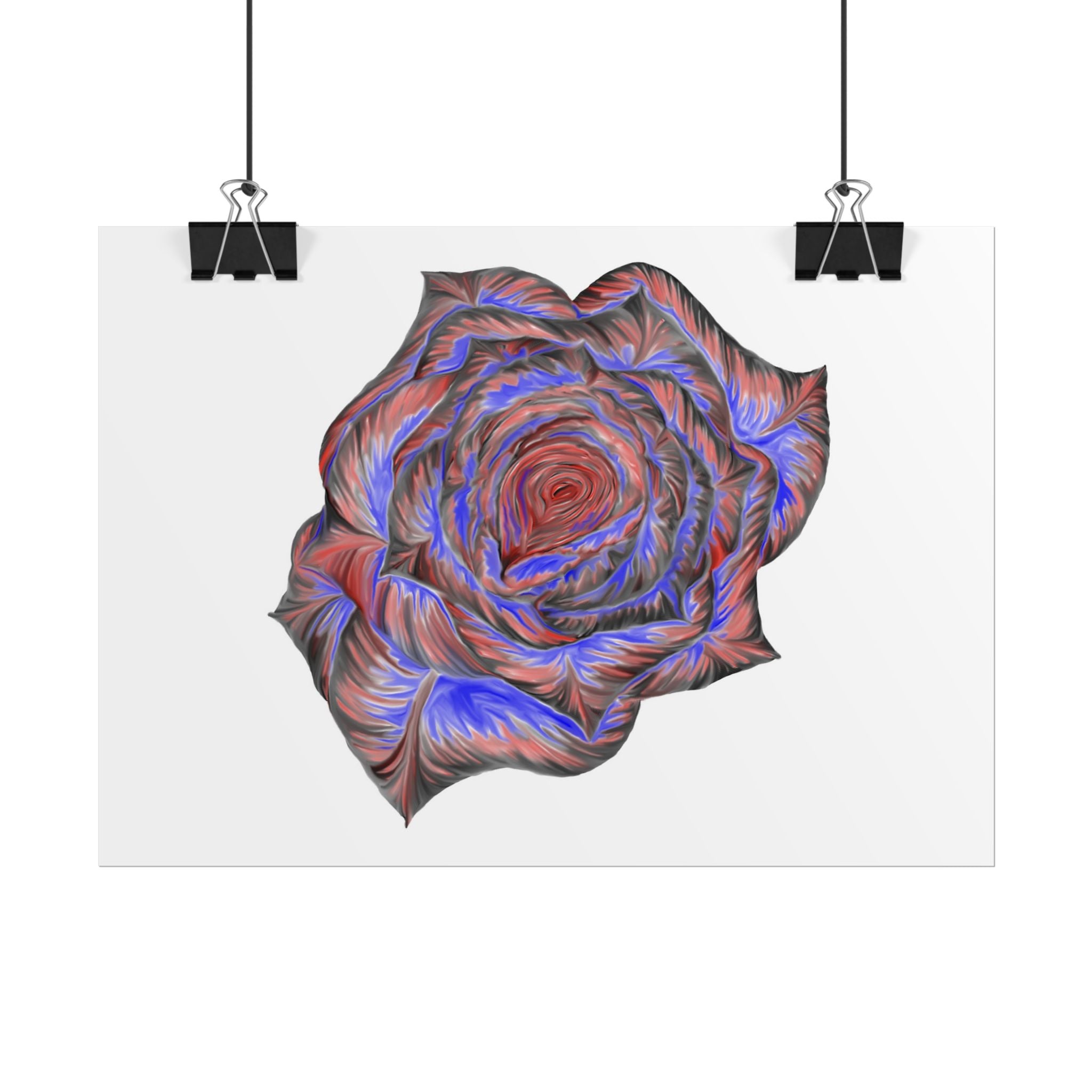 Abstract Rose Art Poster — Colorful Swirl Floral Wall Print