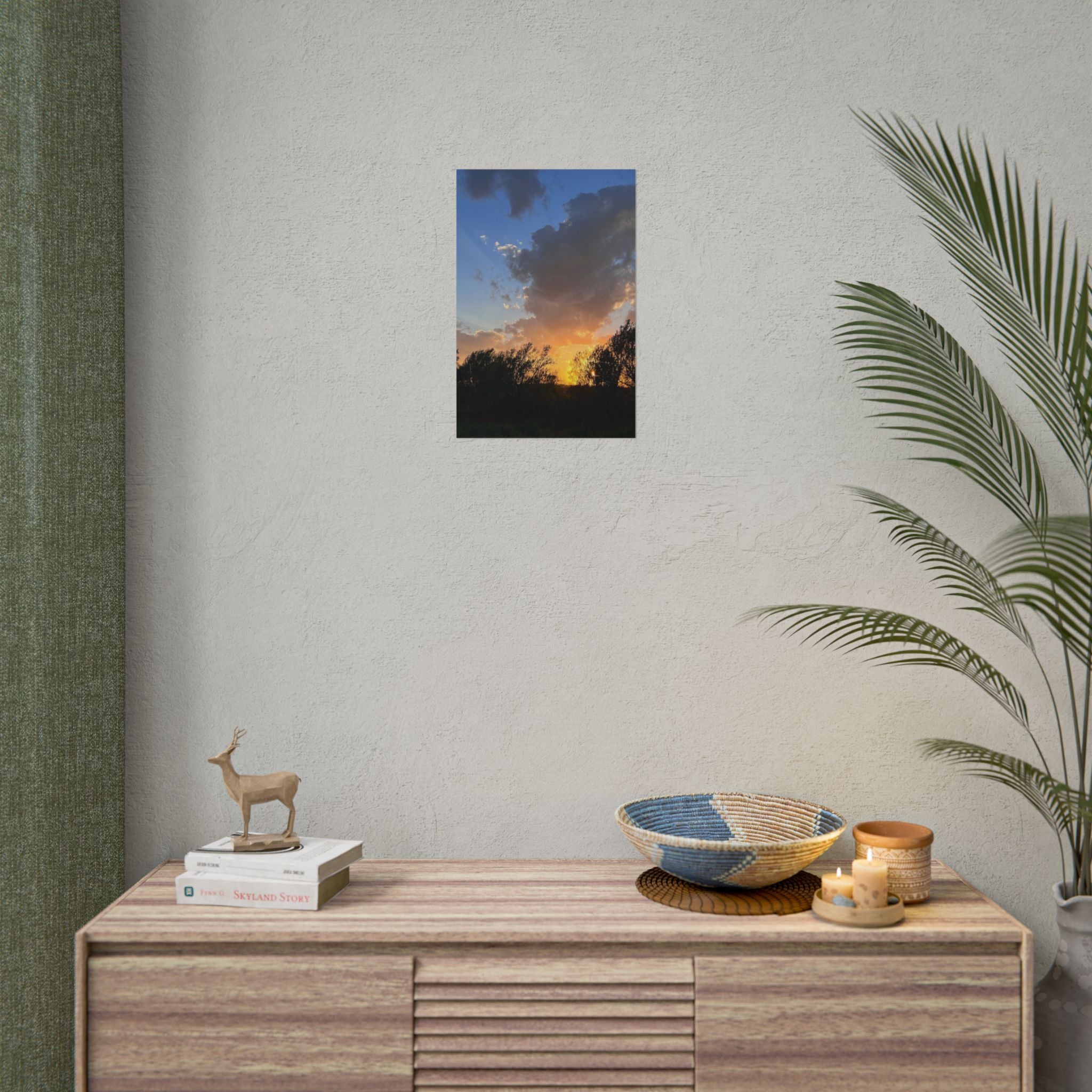 Sunset Sky Photo Poster — Golden Hour Landscape Rolled Poster