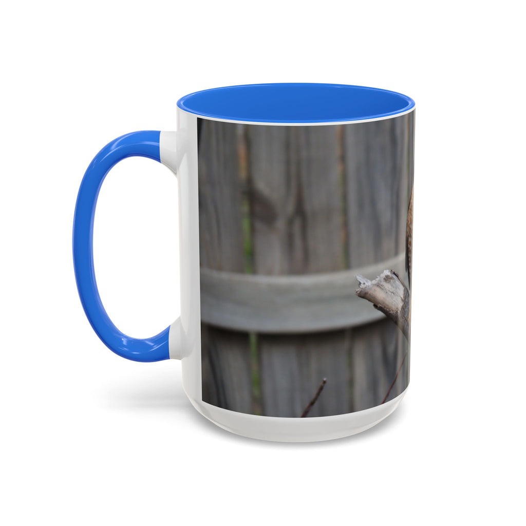 Hawk Photo Mug (11oz/15oz) — Wildlife Coffee Cup with Sharp-Shinned Hawk Image