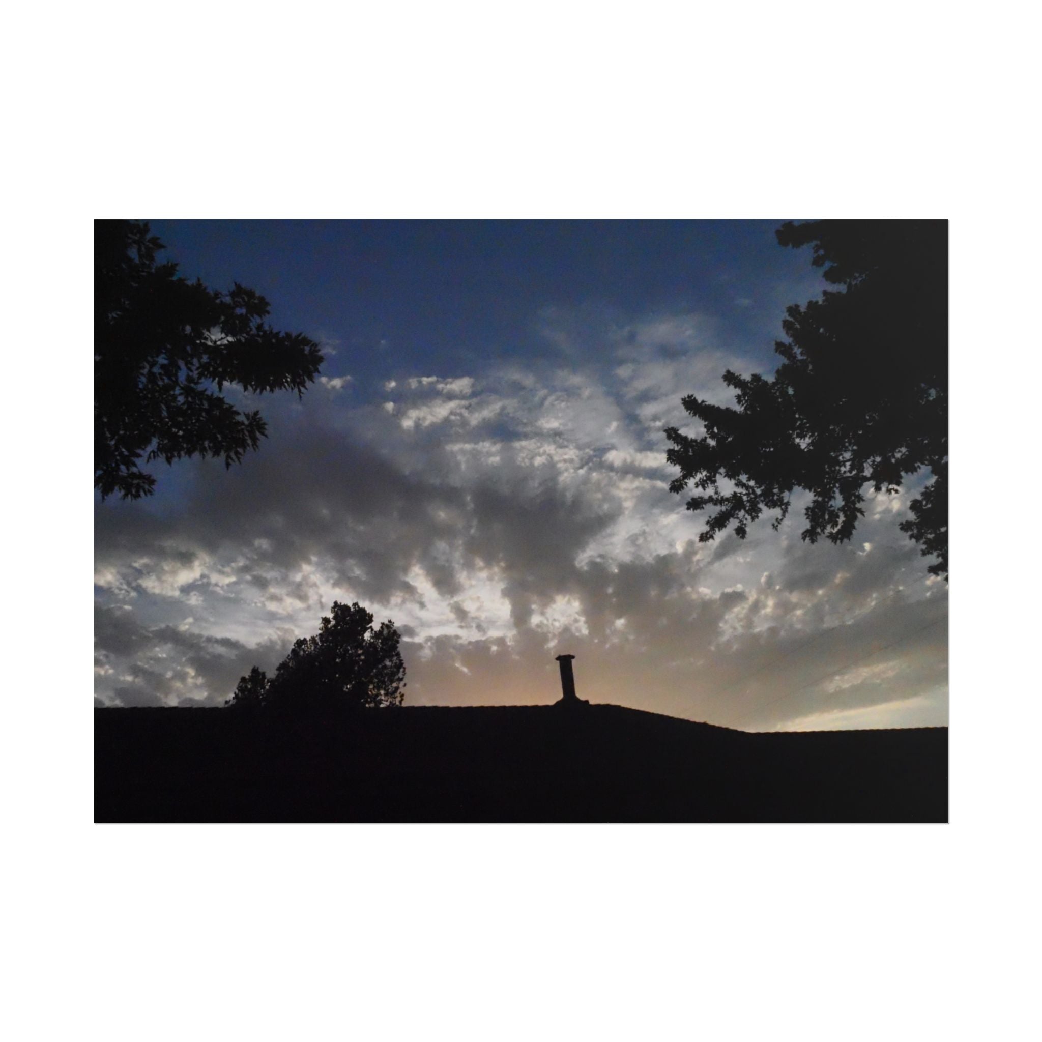 Sunset Silhouette Poster — Dramatic Cloudscape Wall Art