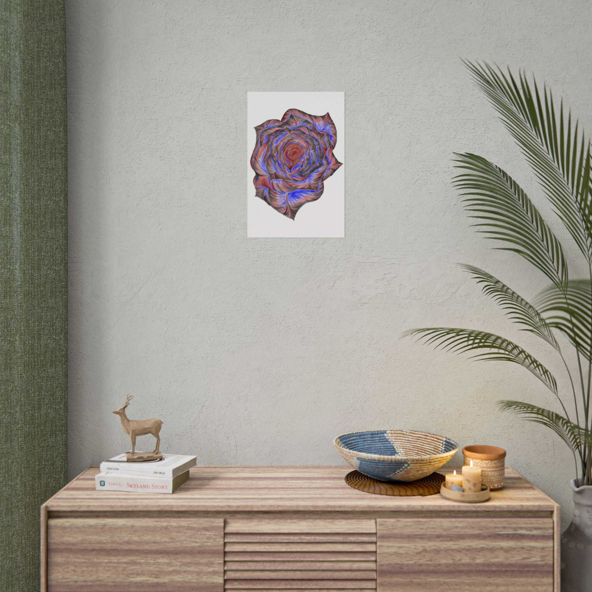 Abstract Rose Art Poster — Colorful Swirl Floral Wall Print