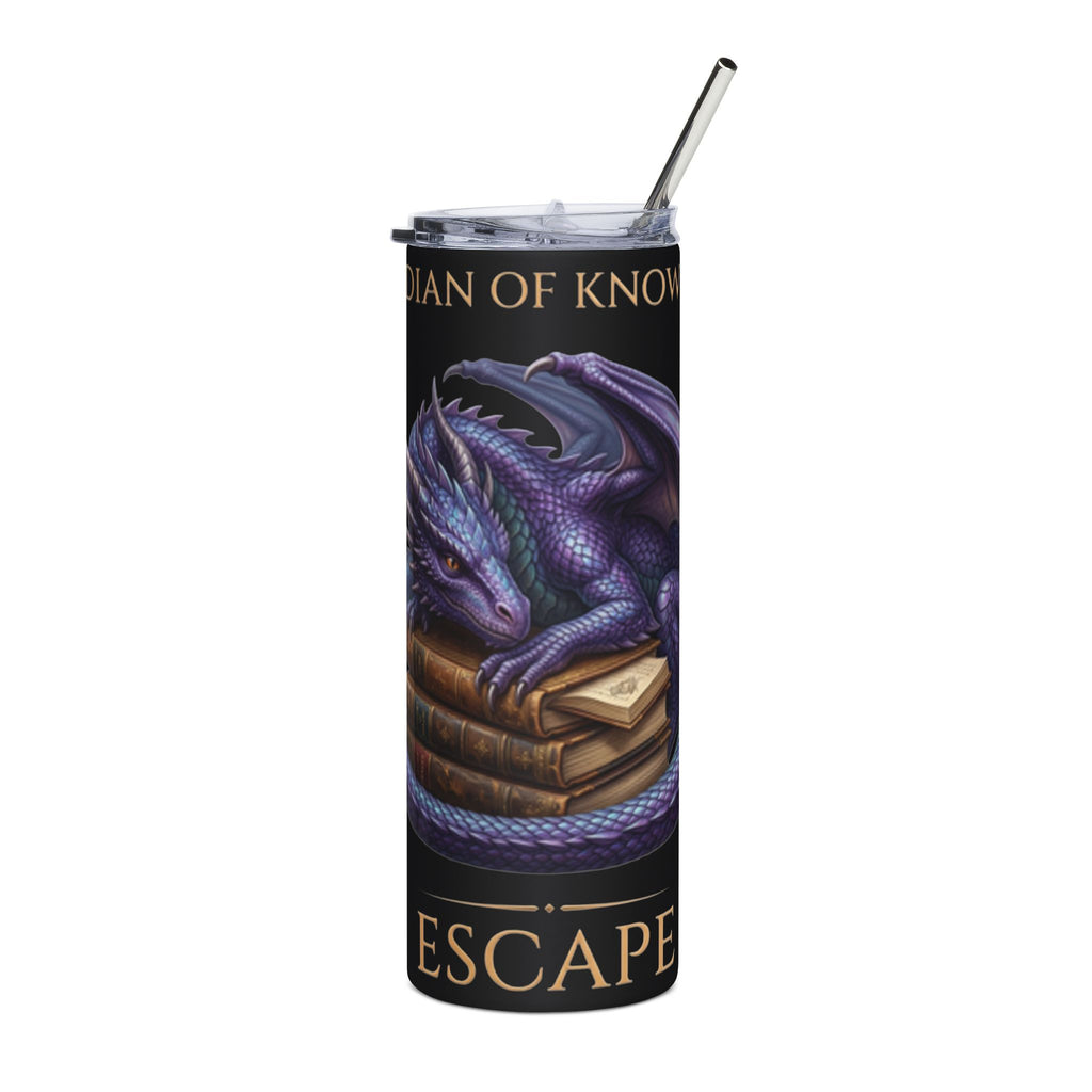 Dragon Guardian 20oz Stainless Steel Tumbler — 'Escape' Book Lover Travel Mug