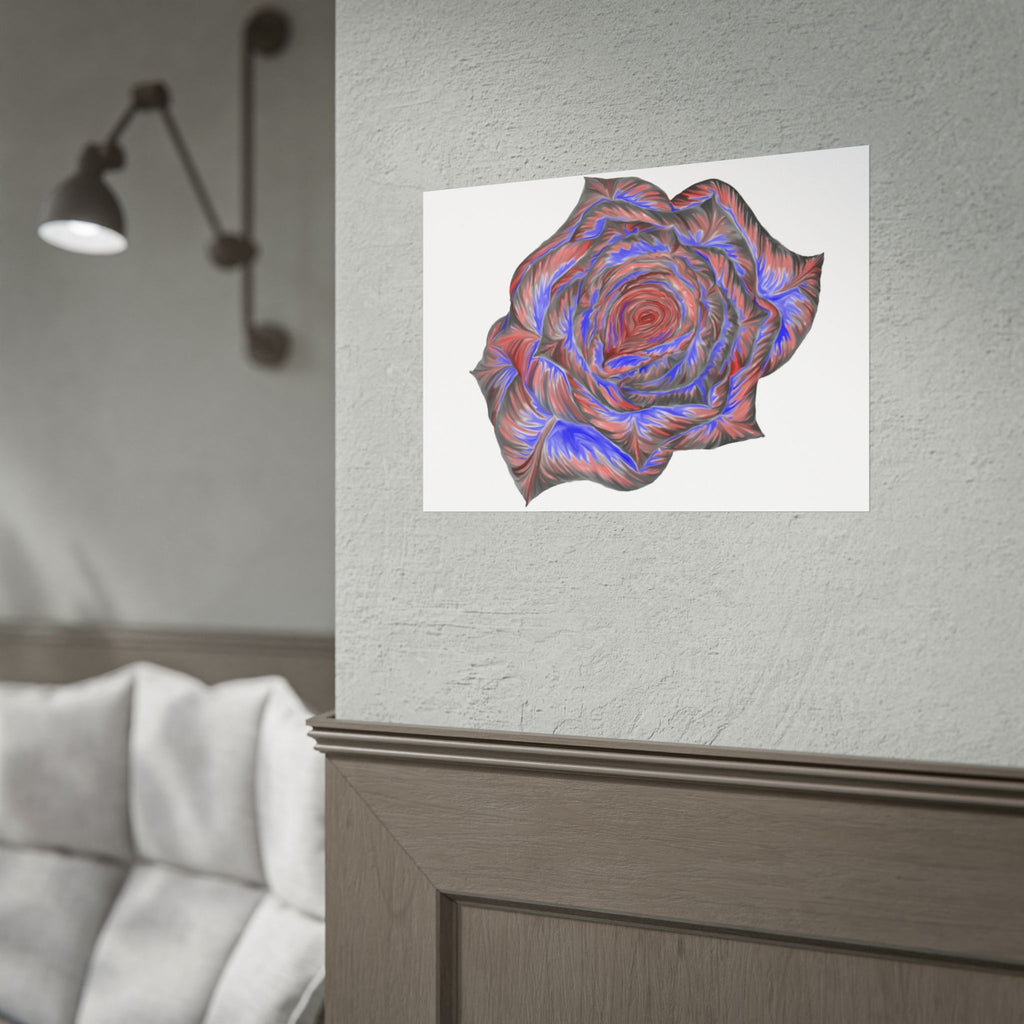 Abstract Rose Art Poster — Colorful Swirl Floral Wall Print
