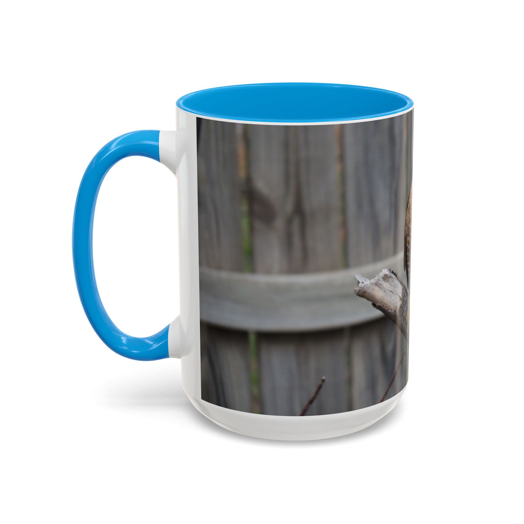 Hawk Photo Mug (11oz/15oz) — Wildlife Coffee Cup with Sharp-Shinned Hawk Image