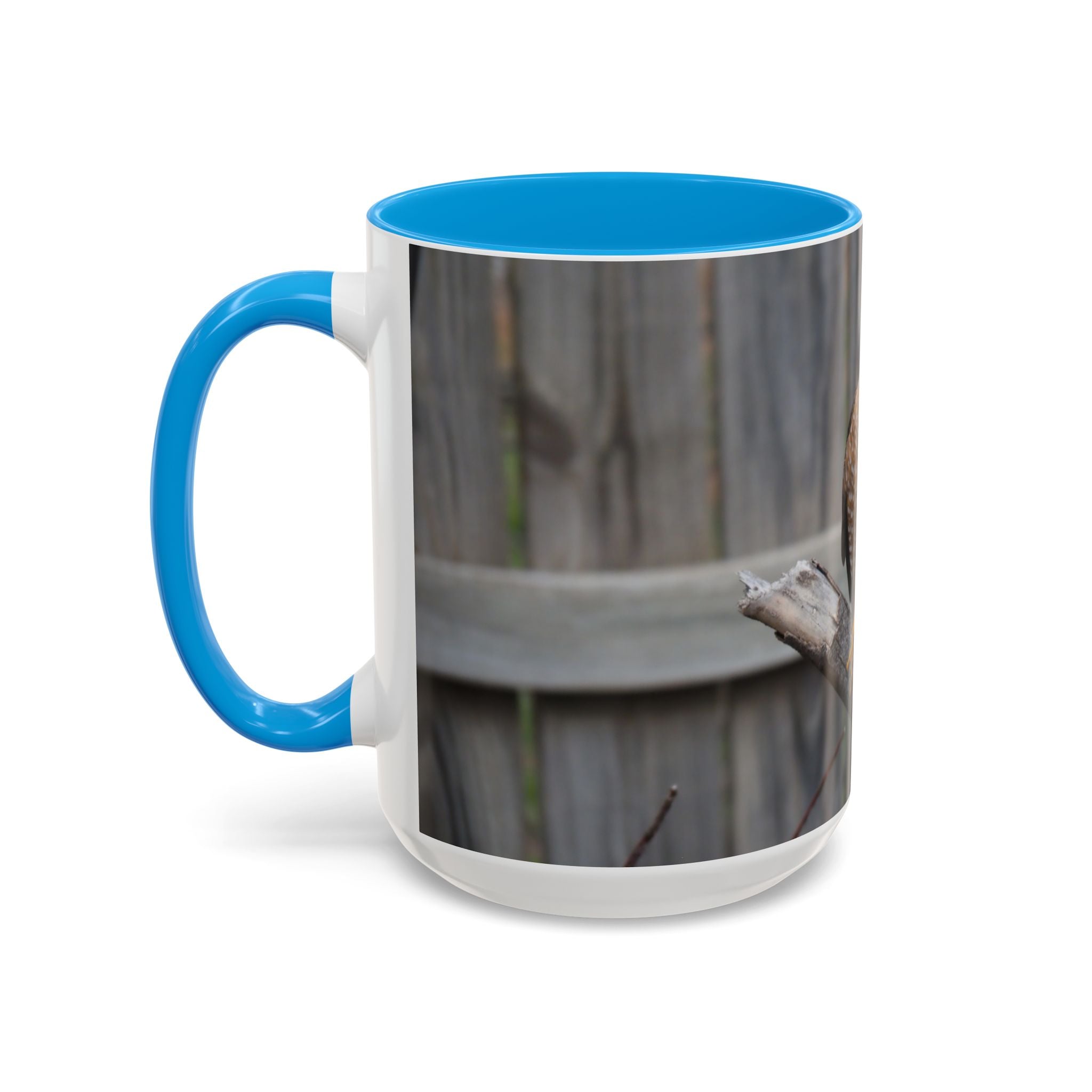 Hawk Photo Mug (11oz/15oz) — Wildlife Coffee Cup with Sharp-Shinned Hawk Image