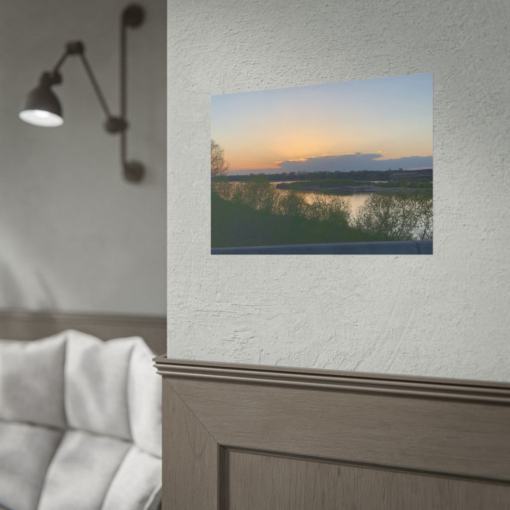 Sunset River Landscape Poster — Rolled Nature Wall Art