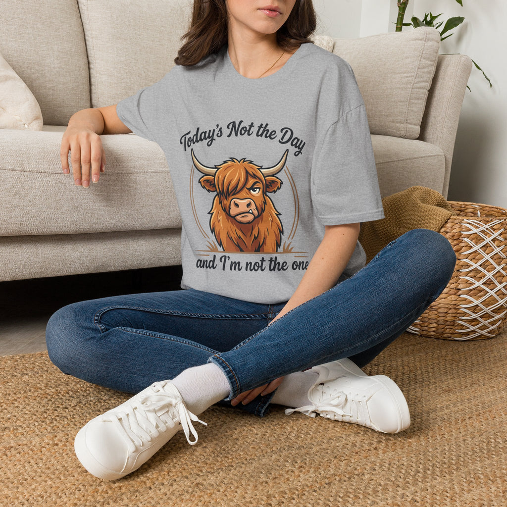 Snarky Highland Cow T-Shirt — 'Gets the Point Across' Graphic Tee