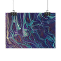 Abstract Fluid Art Poster — Purple Teal Marble Swirl Rolled Poster