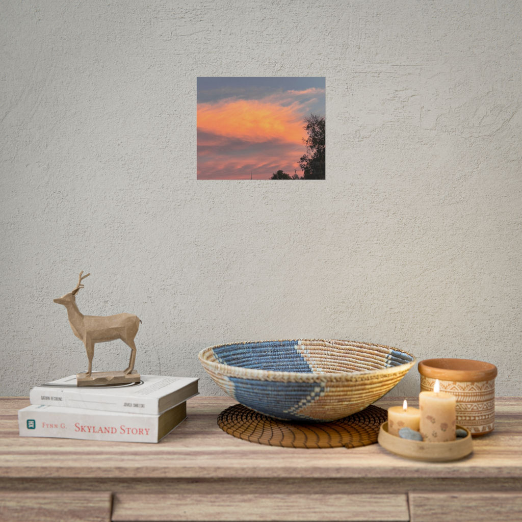 Sunset Cloudscape Poster — Pink Orange Sky Photography Print