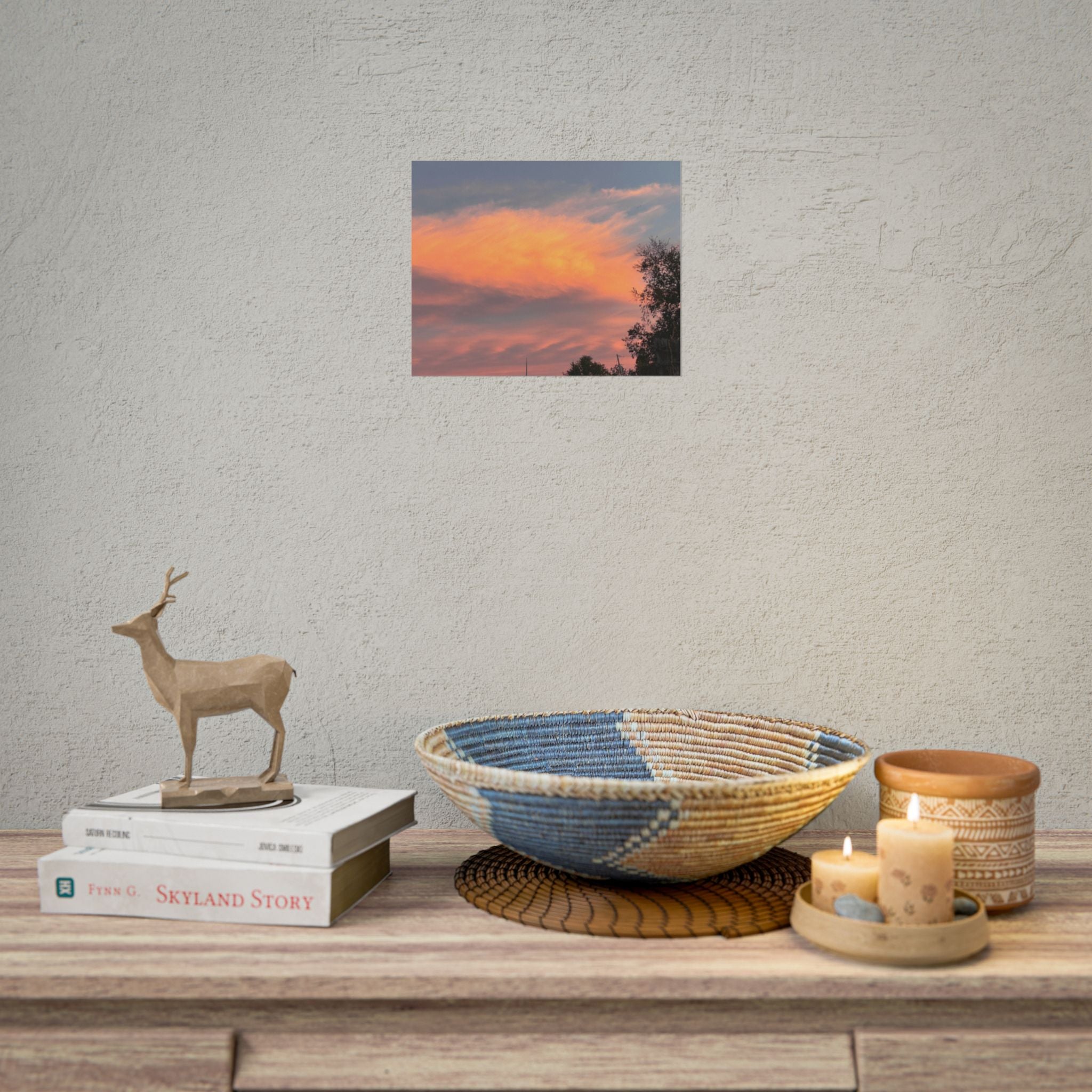 Sunset Cloudscape Poster — Pink Orange Sky Photography Print