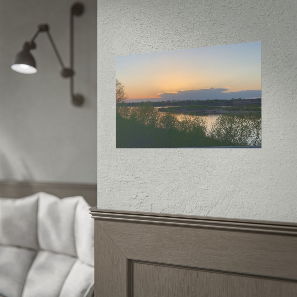 Sunset River Landscape Poster — Rolled Nature Wall Art