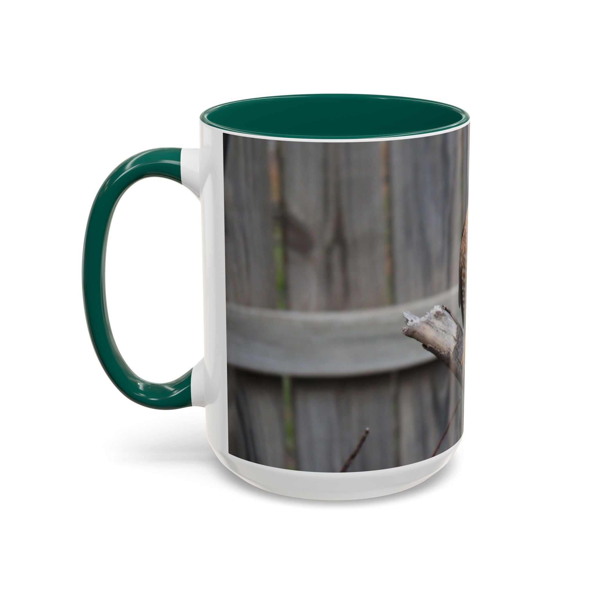 Hawk Photo Mug (11oz/15oz) — Wildlife Coffee Cup with Sharp-Shinned Hawk Image