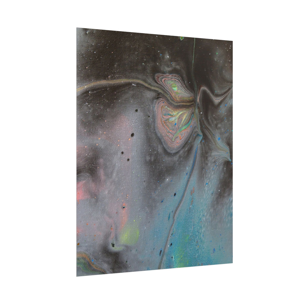 Abstract Galaxy Poster — Iridescent Fluid Art Rolled Poster