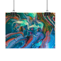 Abstract Ocean Swirl Poster — Colorful Fluid Art Rolled Print