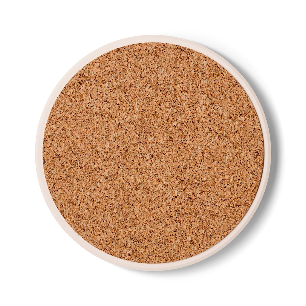 Daisy Meadow Ceramic Coaster — Rustic Wood Stump Floral Drink Mat