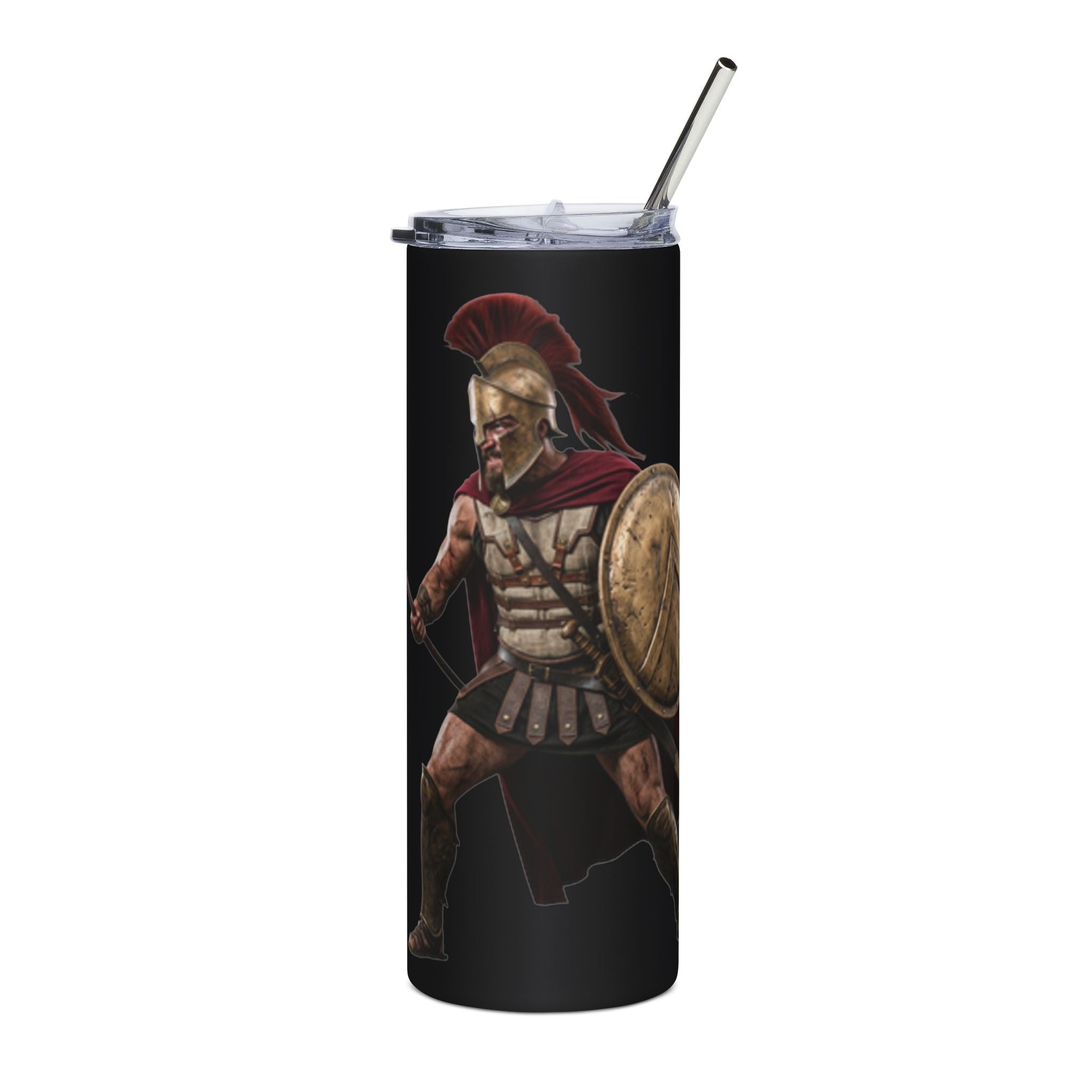 Spartan Warrior 20oz Stainless Steel Tumbler — Insulated Greek Soldier Travel Cup