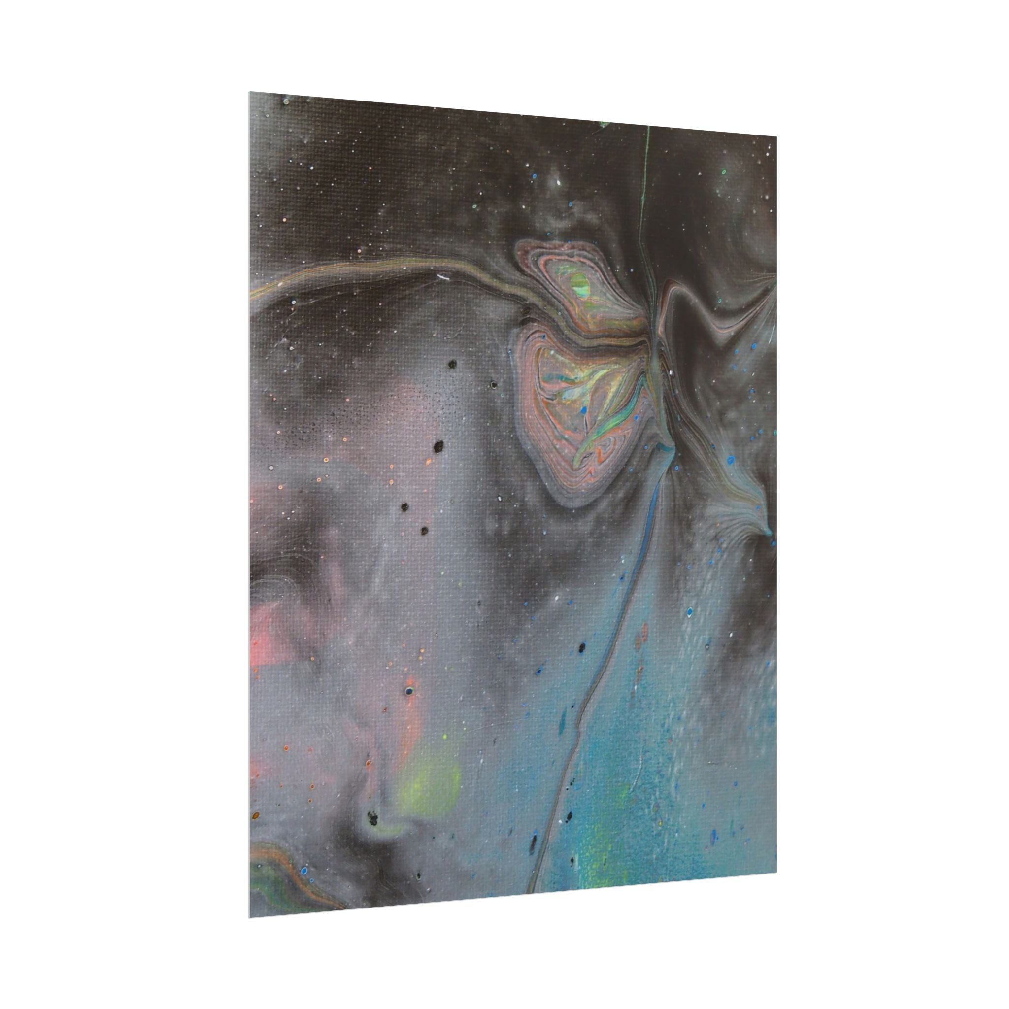 Abstract Galaxy Poster — Iridescent Fluid Art Rolled Poster