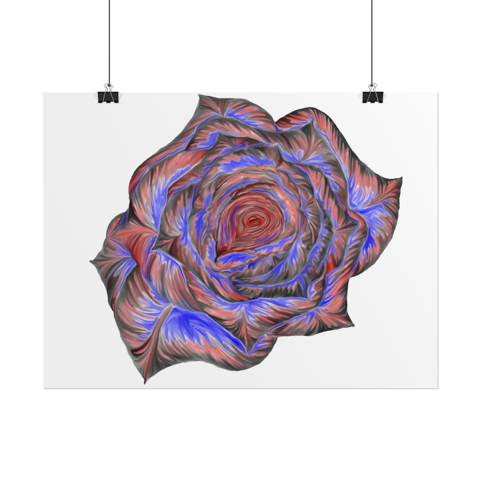Abstract Rose Art Poster — Colorful Swirl Floral Wall Print