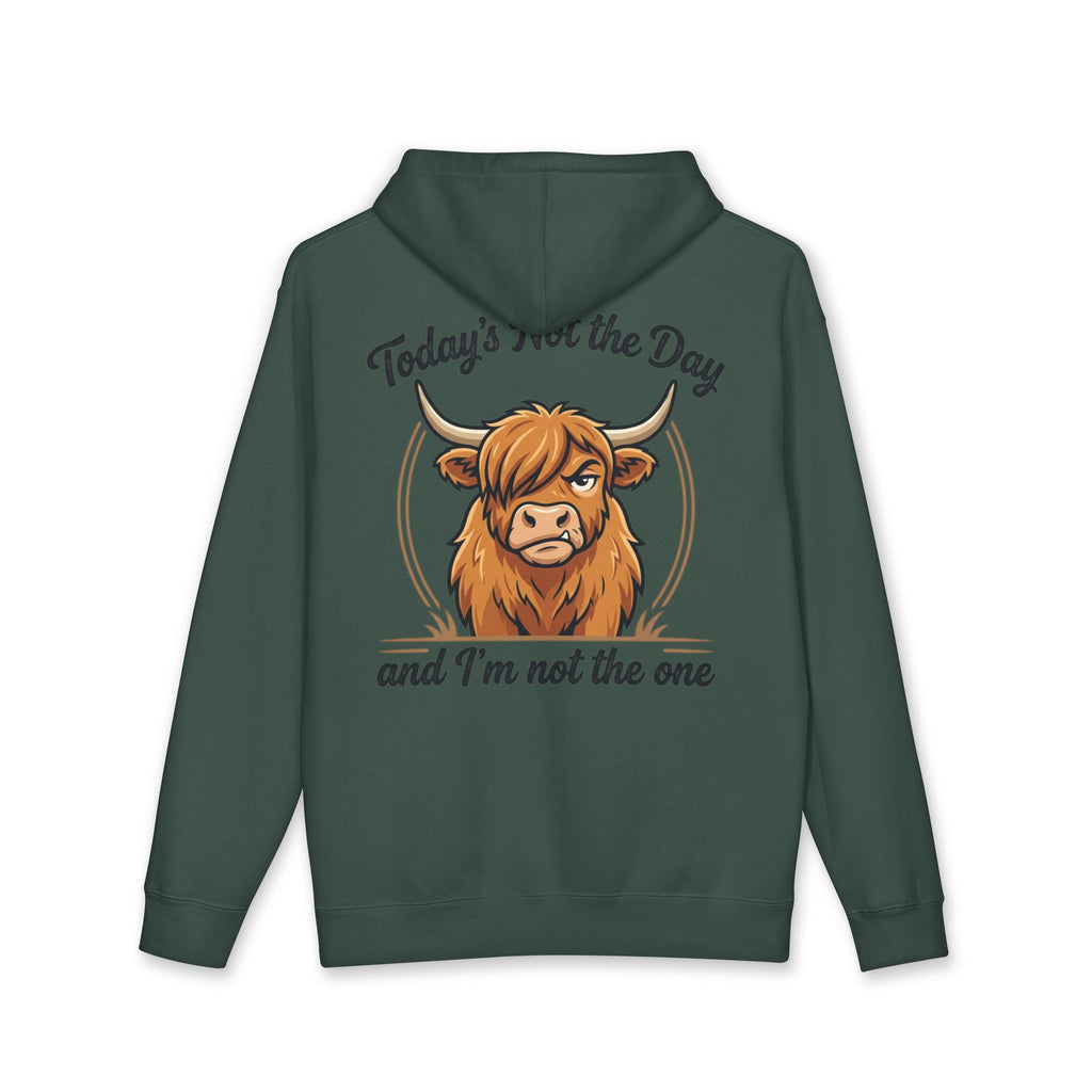 Hoodie — "Today's Not the Day" Highland Cow Graphic Hoodie