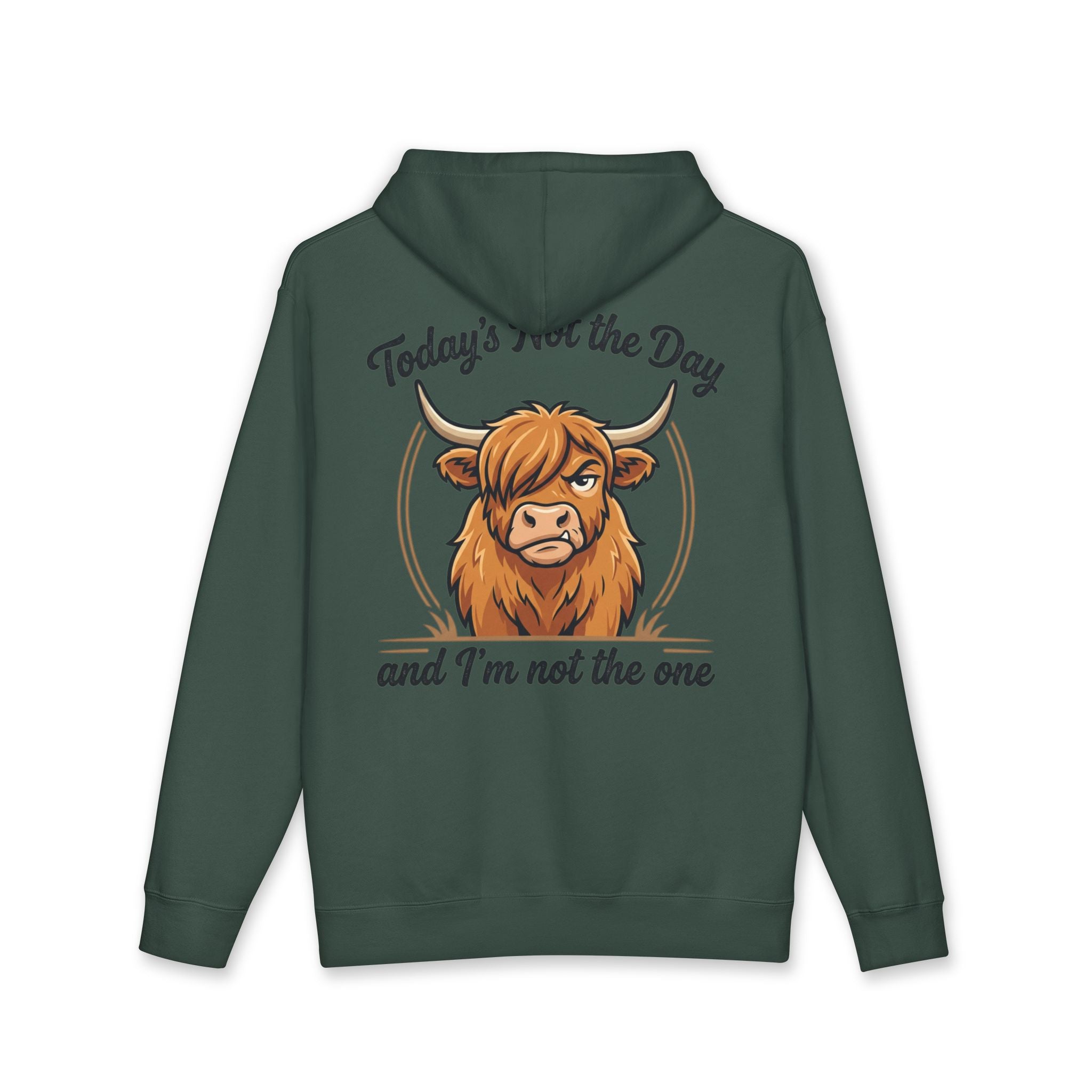 Hoodie — "Today's Not the Day" Highland Cow Graphic Hoodie