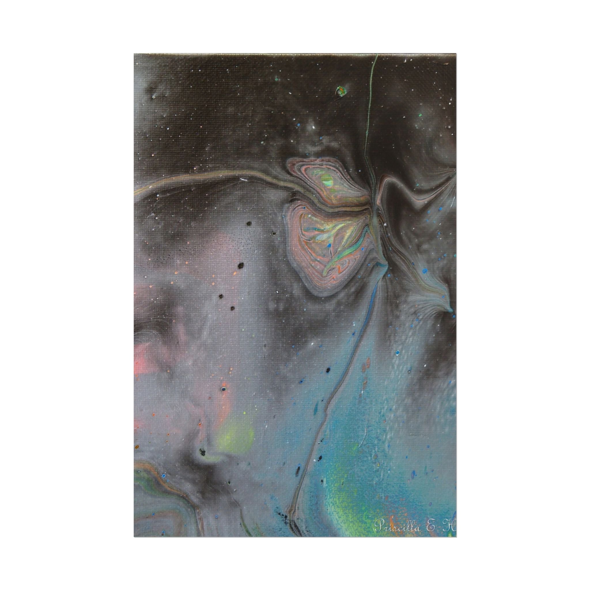 Abstract Galaxy Poster — Iridescent Fluid Art Rolled Poster