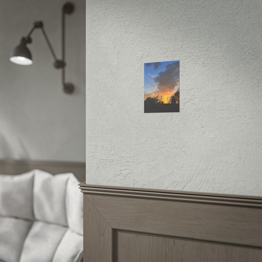Sunset Sky Photo Poster — Golden Hour Landscape Rolled Poster