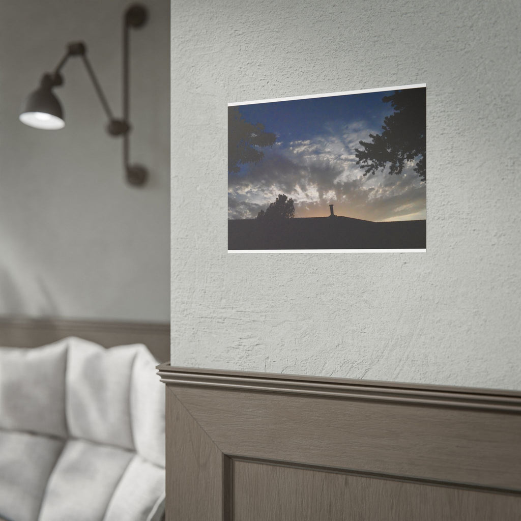 Sunset Silhouette Poster — Dramatic Cloudscape Wall Art