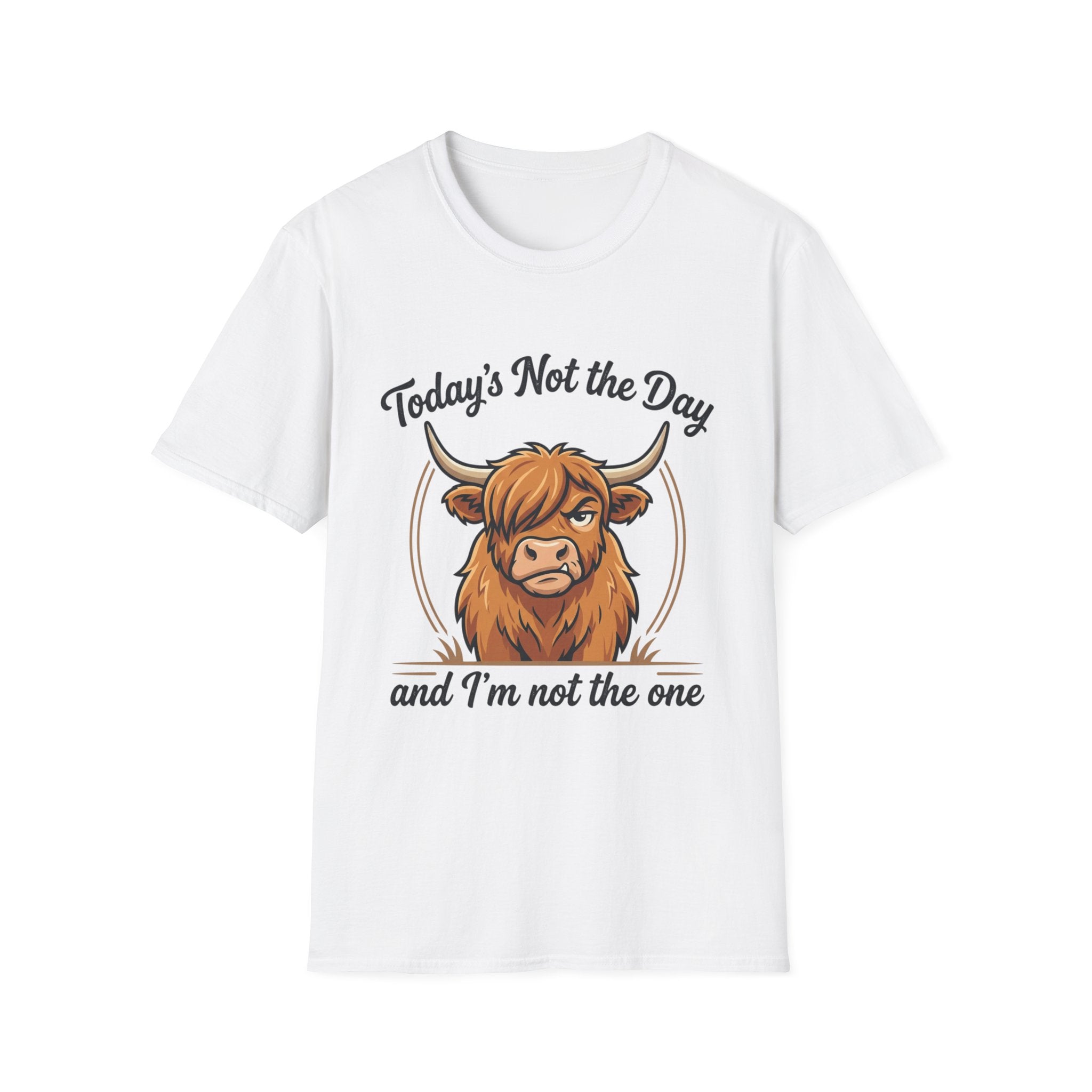 Snarky Highland Cow T-Shirt — 'Gets the Point Across' Graphic Tee