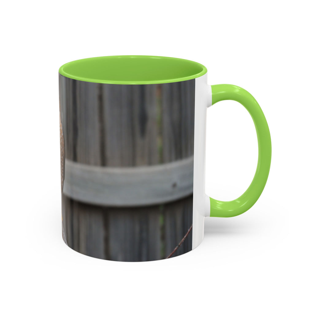 Hawk Photo Mug (11oz/15oz) — Wildlife Coffee Cup with Sharp-Shinned Hawk Image
