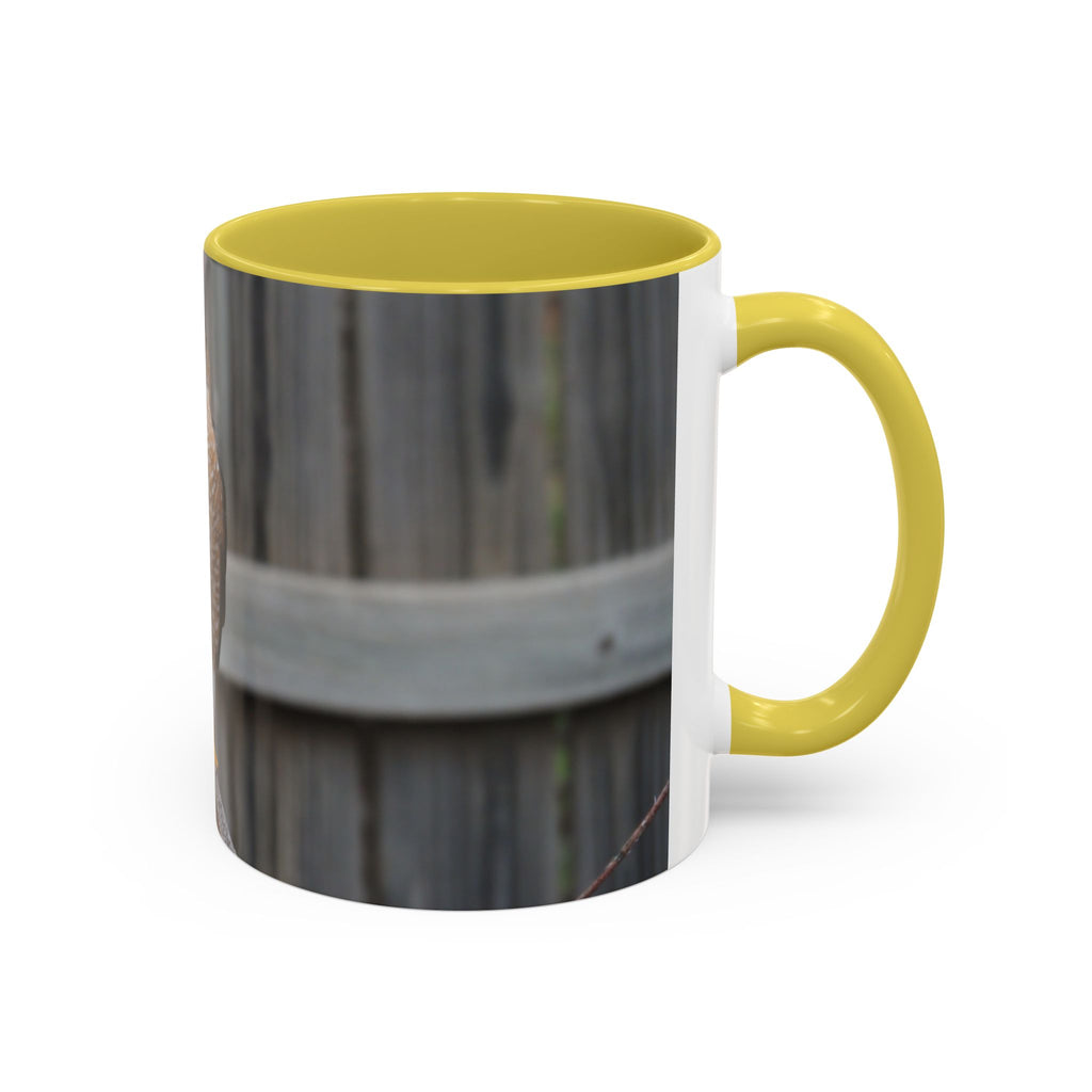 Hawk Photo Mug (11oz/15oz) — Wildlife Coffee Cup with Sharp-Shinned Hawk Image