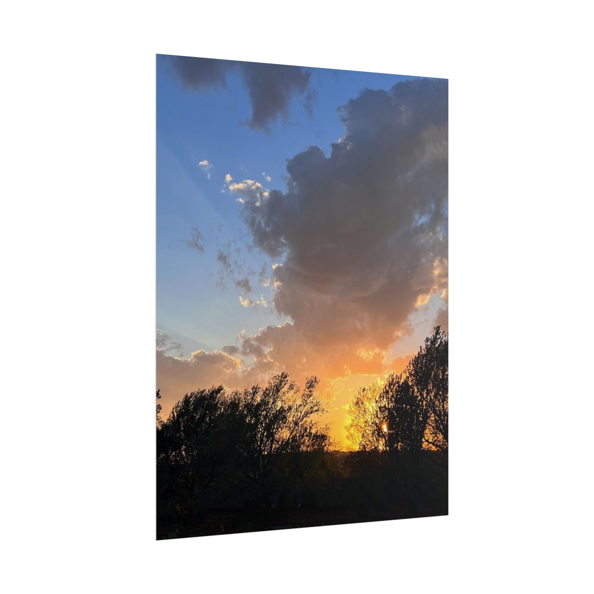 Sunset Sky Photo Poster — Golden Hour Landscape Rolled Poster