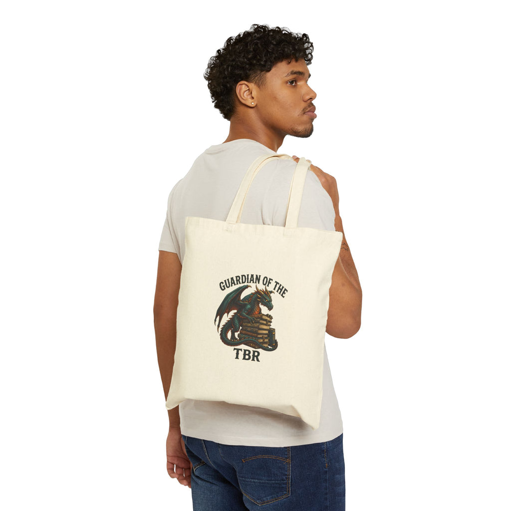 Guardian Dragon Tote, fantasy art, mythical creature, dark academia