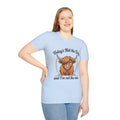 Snarky Highland Cow T-Shirt — 'Gets the Point Across' Graphic Tee