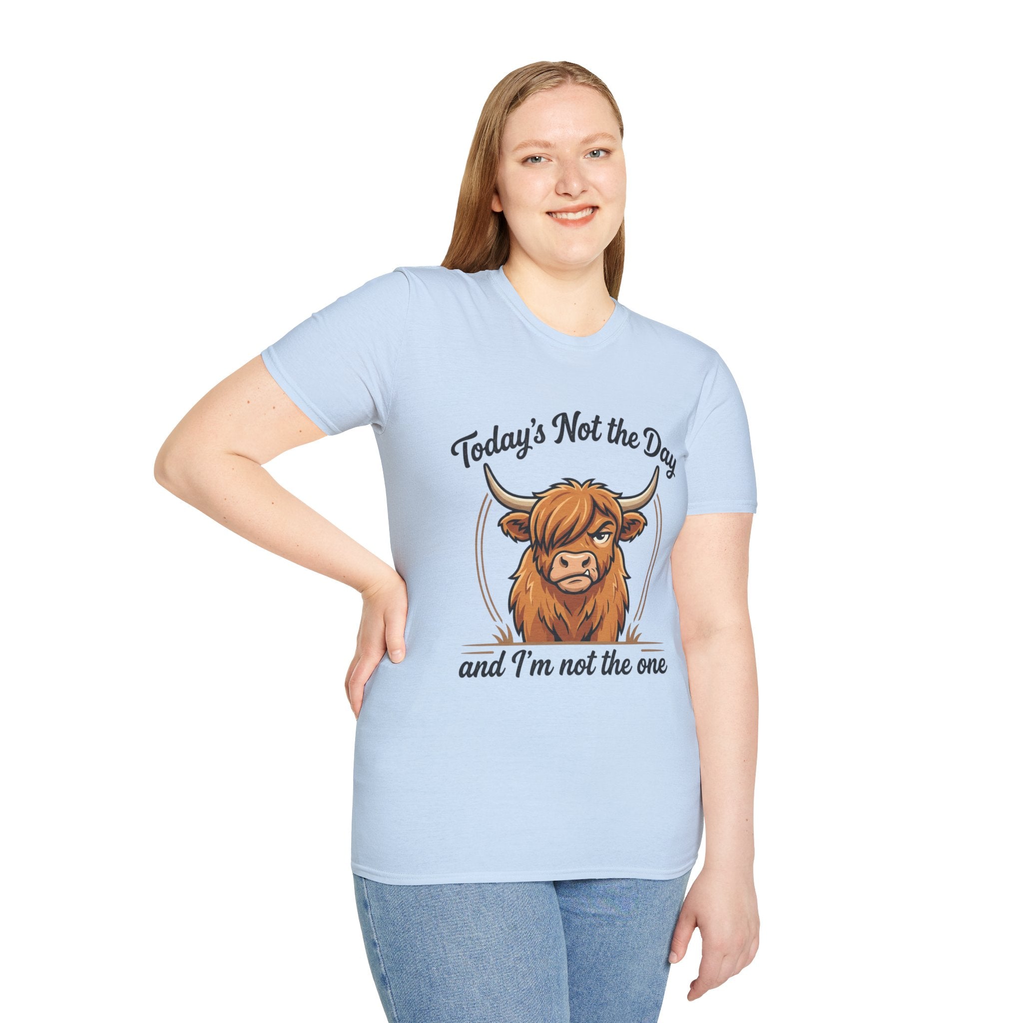 Snarky Highland Cow T-Shirt — 'Gets the Point Across' Graphic Tee