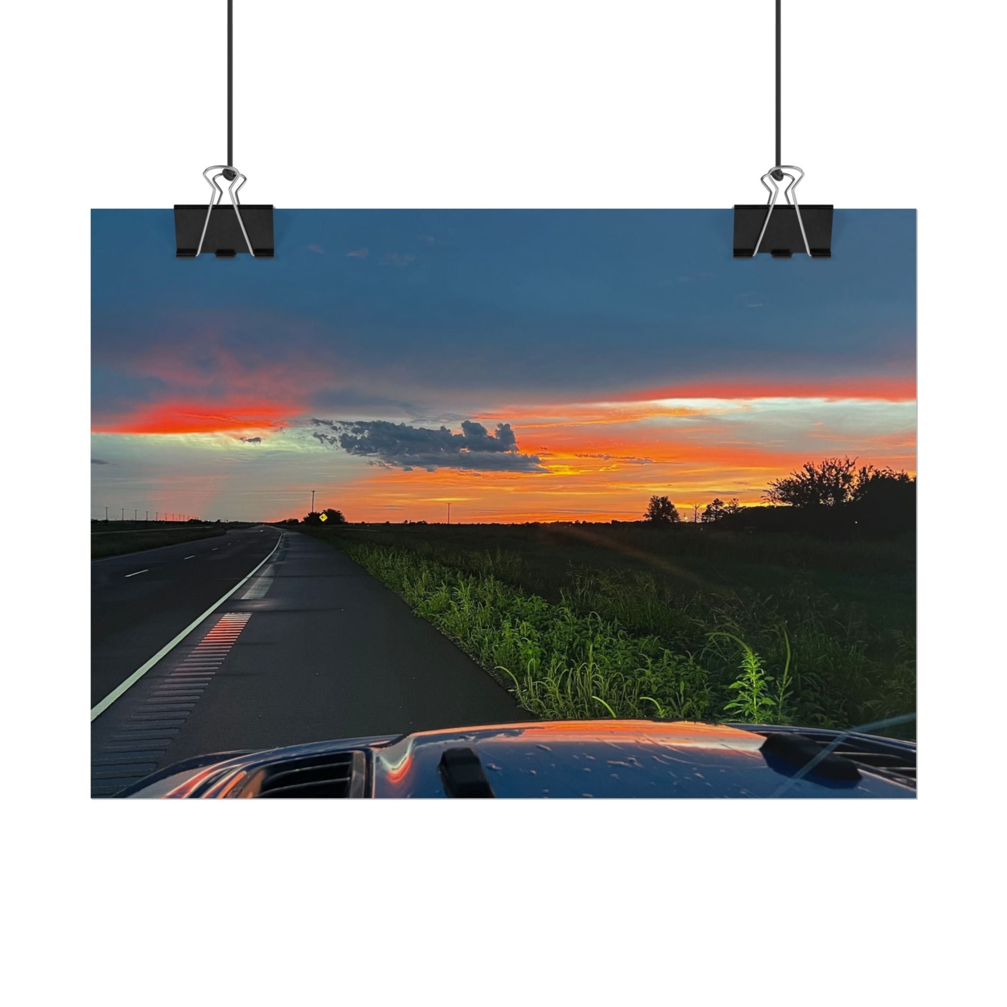 Sunset Highway Poster — Rolled Landscape Photo Print