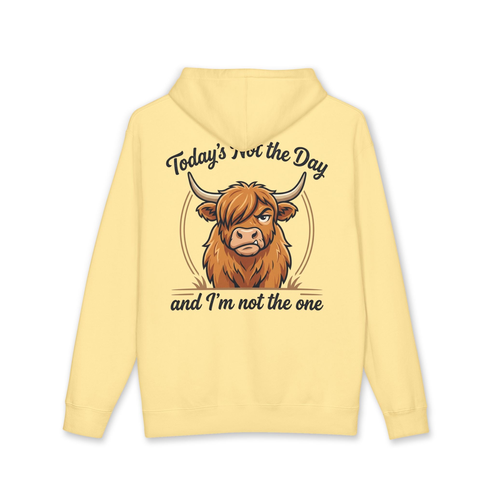 Hoodie — "Today's Not the Day" Highland Cow Graphic Hoodie
