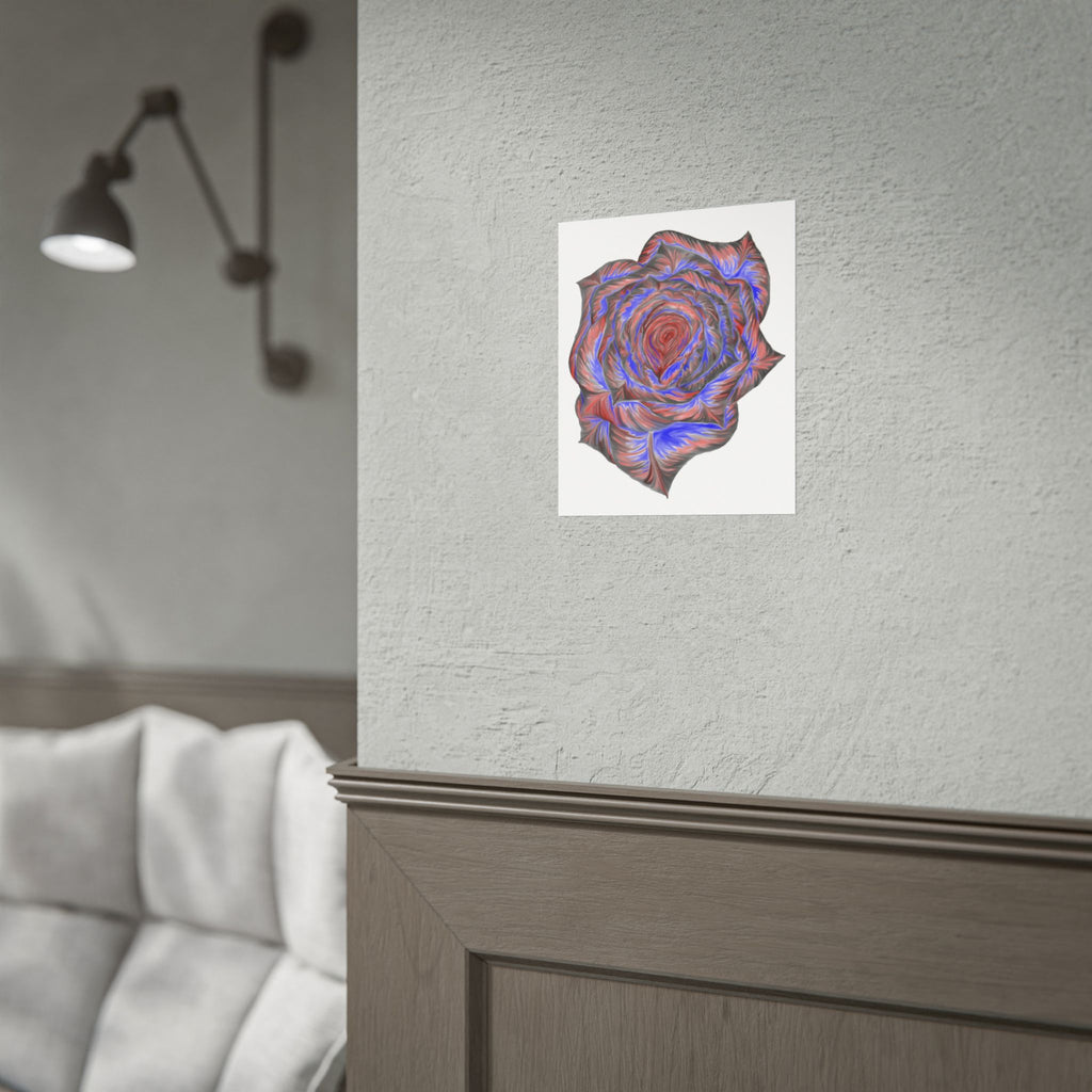 Abstract Rose Art Poster — Colorful Swirl Floral Wall Print