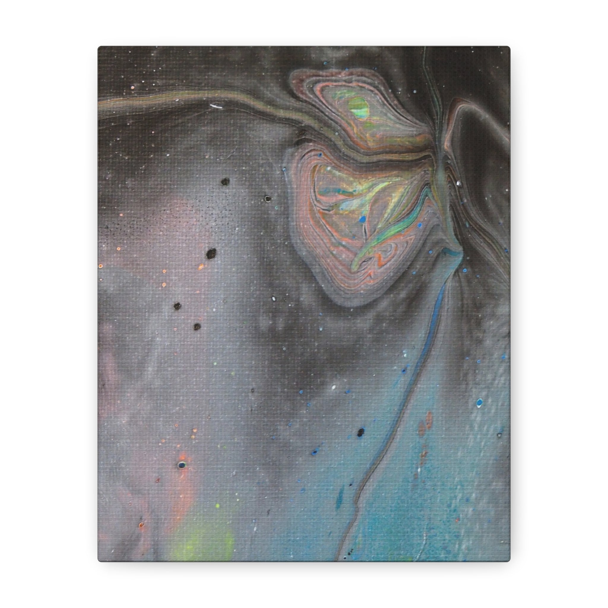 Abstract Fluid Art Canvas Print — Iridescent Galaxy Matte Stretched 1.25"