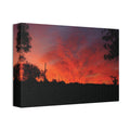 Sunset Silhouette Canvas Print — Fiery Red Orange Sky Wall Art