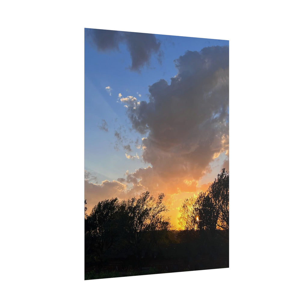 Sunset Sky Photo Poster — Golden Hour Landscape Rolled Poster