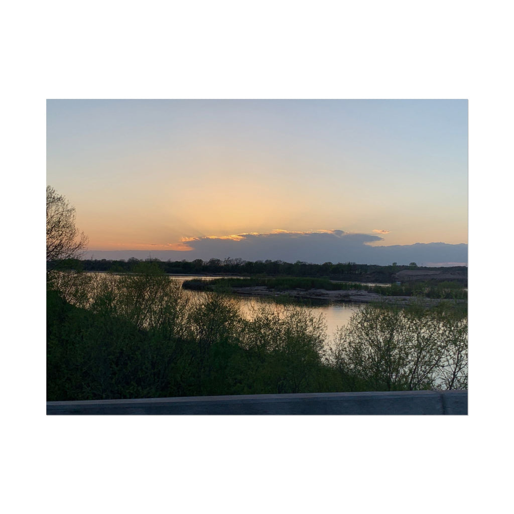Sunset River Landscape Poster — Rolled Nature Wall Art