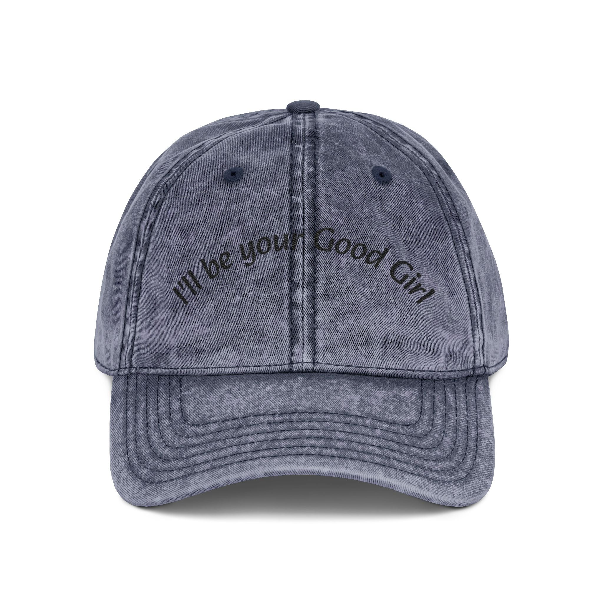 Embroidered Vintage Baseball Cap — "I'll Be Your Good Girl" Red Distressed Hat