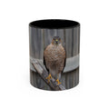 Hawk Photo Mug (11oz/15oz) — Wildlife Coffee Cup with Sharp-Shinned Hawk Image