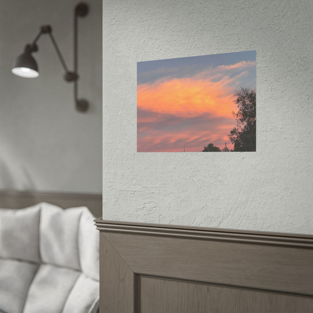 Sunset Cloudscape Poster — Pink Orange Sky Photography Print