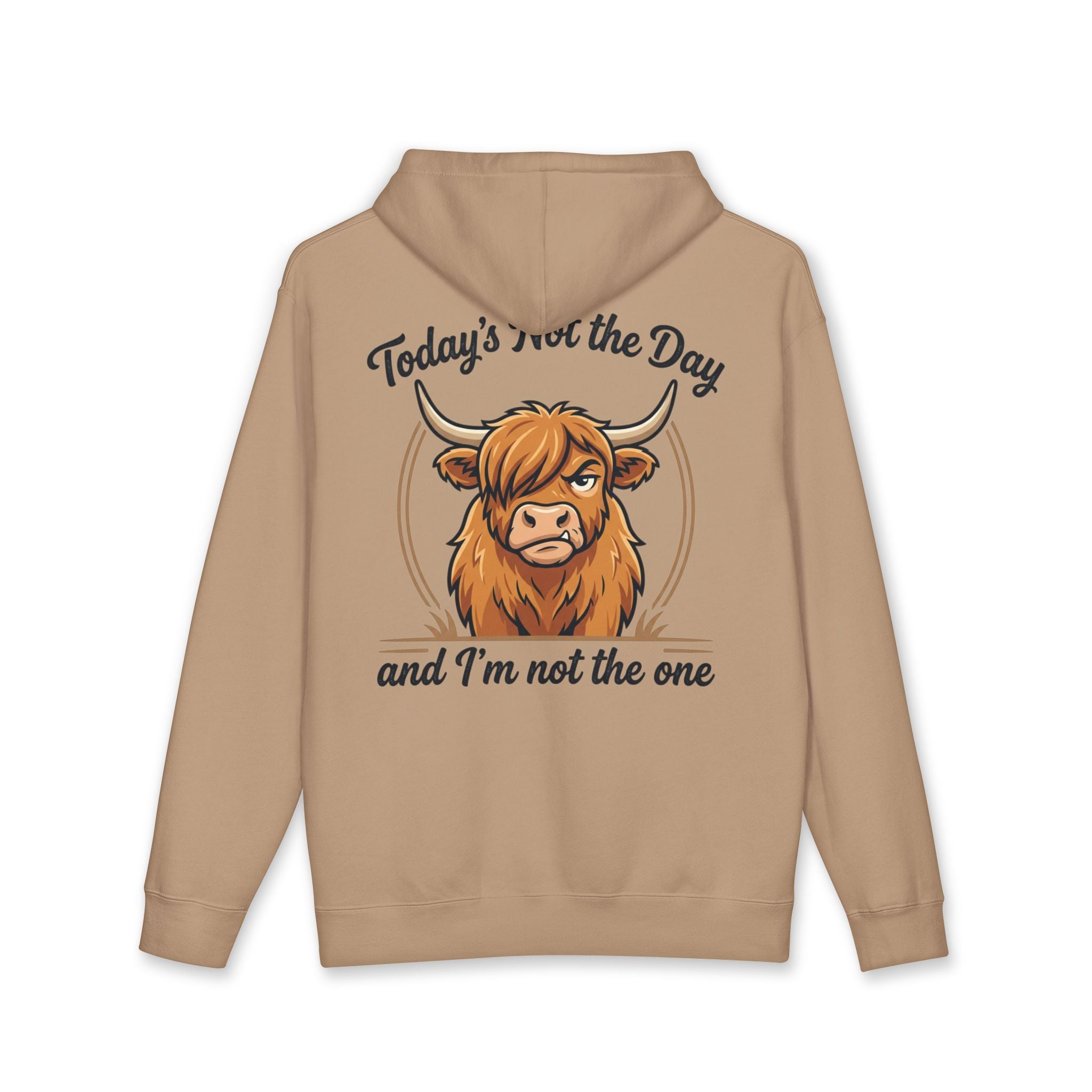 Hoodie — "Today's Not the Day" Highland Cow Graphic Hoodie