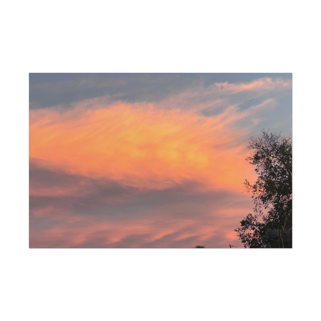 Sunset Cloudscape Poster — Pink Orange Sky Photography Print