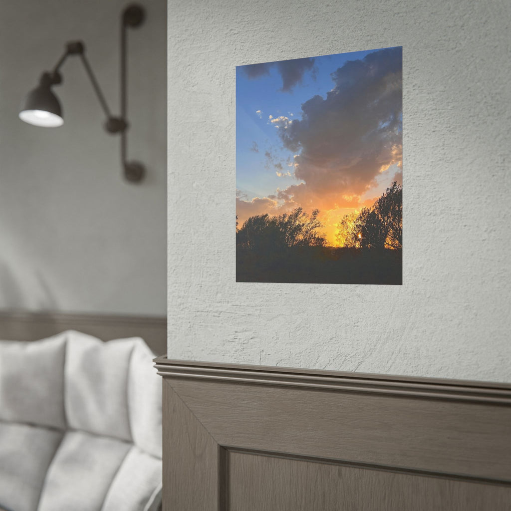 Sunset Sky Photo Poster — Golden Hour Landscape Rolled Poster