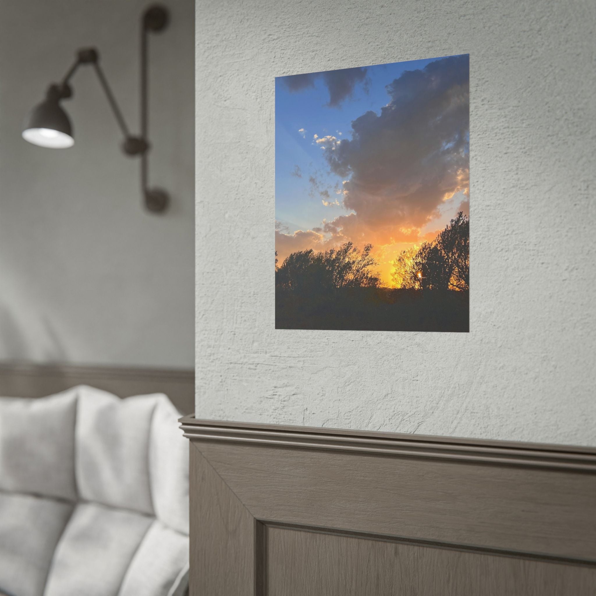 Sunset Sky Photo Poster — Golden Hour Landscape Rolled Poster